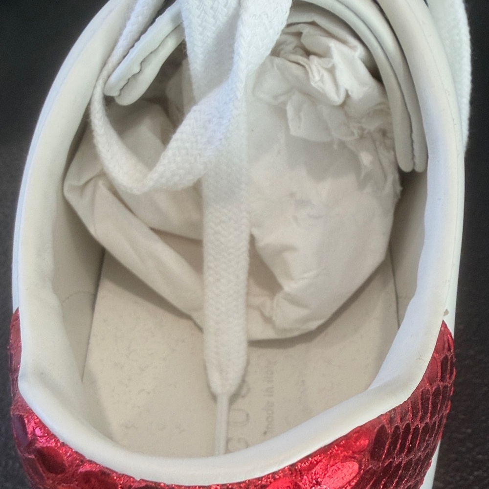 100% AUTHENTIC Gucci White New Ace Bee Sneakers - Picture 6 of 12